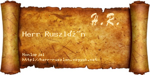 Herr Ruszlán névjegykártya